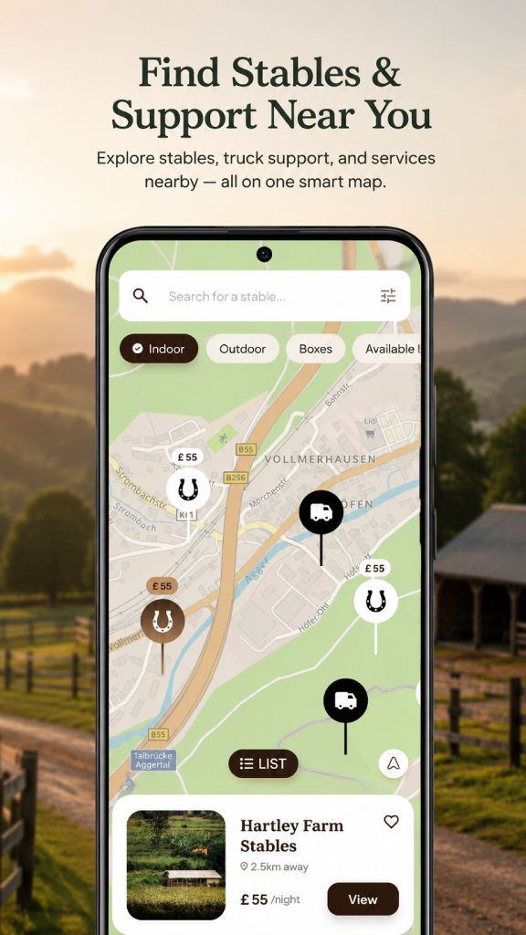 Interactive Search & Support Near You Map Screen